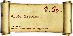 Vitéz Szabina névjegykártya
